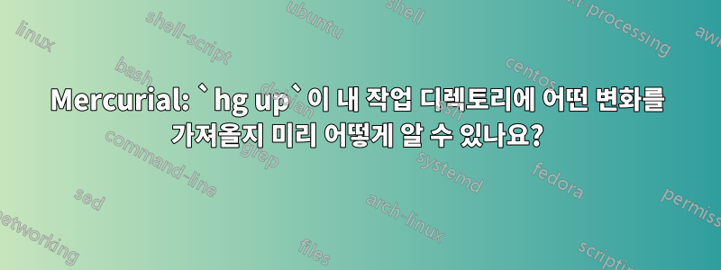 Mercurial: `hg up`이 내 작업 디렉토리에 어떤 변화를 가져올지 미리 어떻게 알 수 있나요?