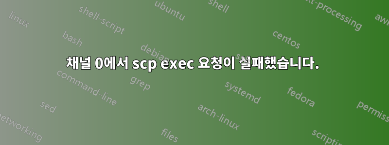 채널 0에서 scp exec 요청이 실패했습니다.