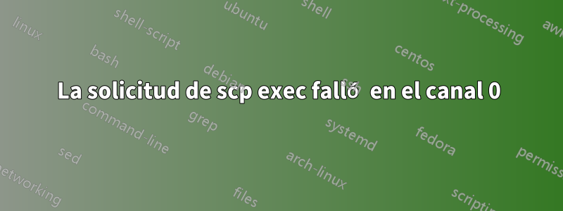 La solicitud de scp exec falló en el canal 0