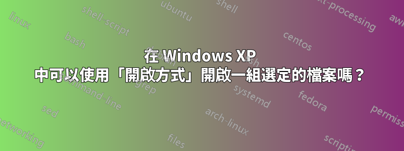 在 Windows XP 中可以使用「開啟方式」開啟一組選定的檔案嗎？