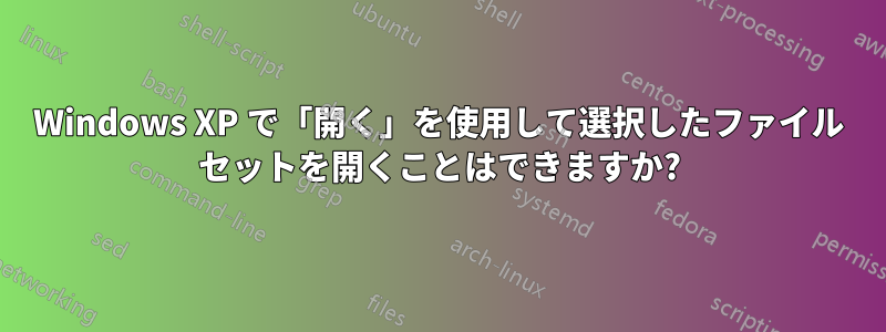 Windows XP で「開く」を使用して選択したファイル セットを開くことはできますか?