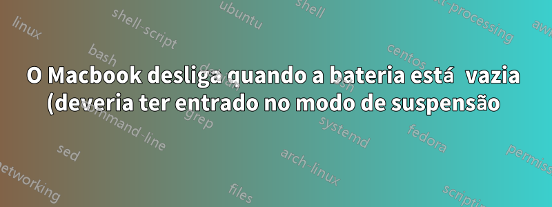 O Macbook desliga quando a bateria está vazia (deveria ter entrado no modo de suspensão)