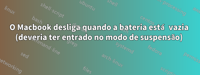 O Macbook desliga quando a bateria está vazia (deveria ter entrado no modo de suspensão)