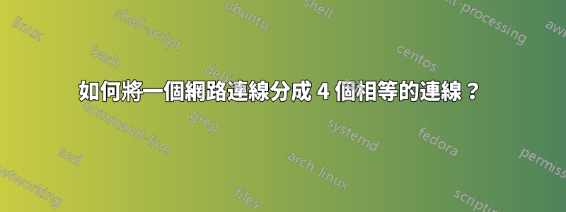 如何將一個網路連線分成 4 個相等的連線？