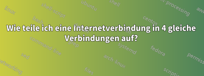 Wie teile ich eine Internetverbindung in 4 gleiche Verbindungen auf?