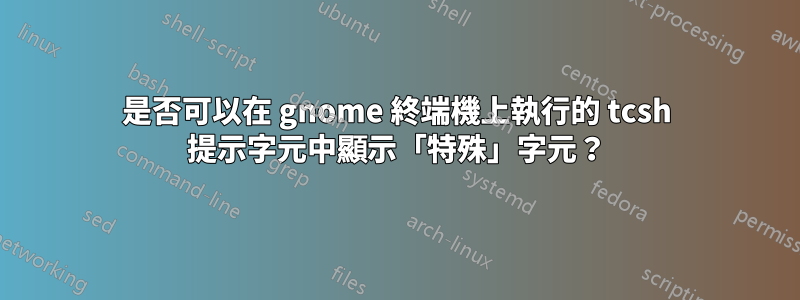 是否可以在 gnome 終端機上執行的 tcsh 提示字元中顯示「特殊」字元？