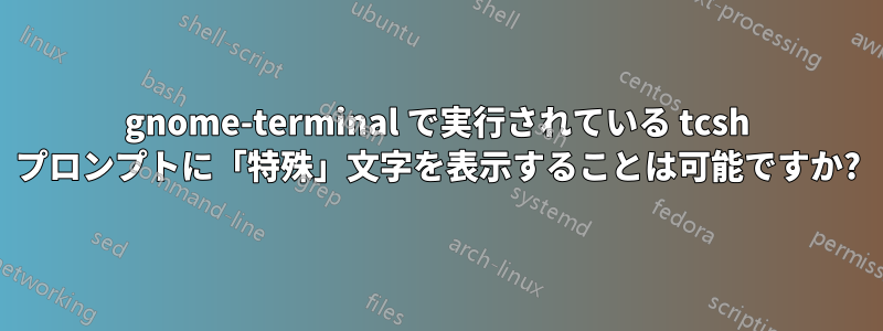 gnome-terminal で実行されている tcsh プロンプトに「特殊」文字を表示することは可能ですか?