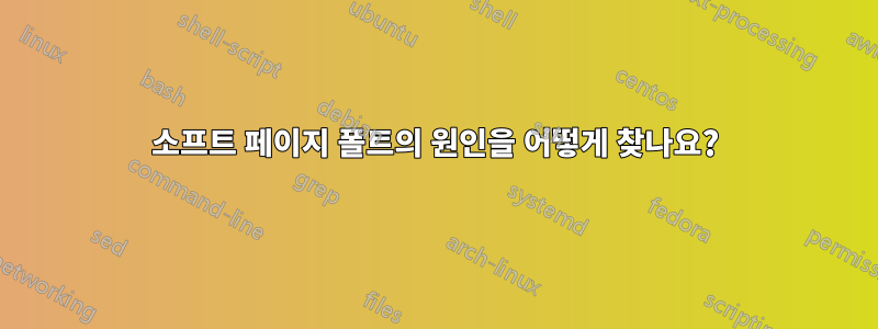 소프트 페이지 폴트의 원인을 어떻게 찾나요?