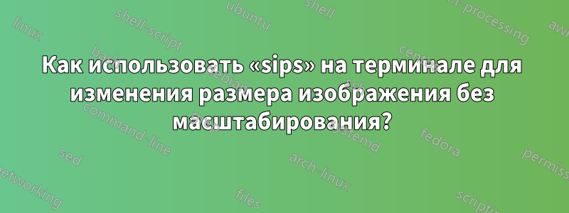 Как использовать «sips» на терминале для изменения размера изображения без масштабирования?