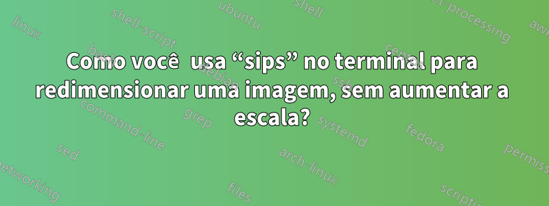 Como você usa “sips” no terminal para redimensionar uma imagem, sem aumentar a escala?