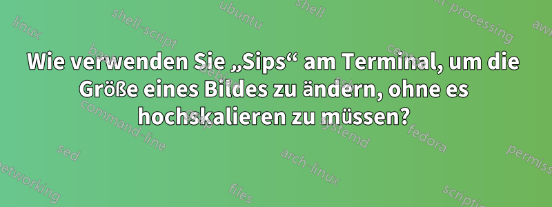 Wie verwenden Sie „Sips“ am Terminal, um die Größe eines Bildes zu ändern, ohne es hochskalieren zu müssen?