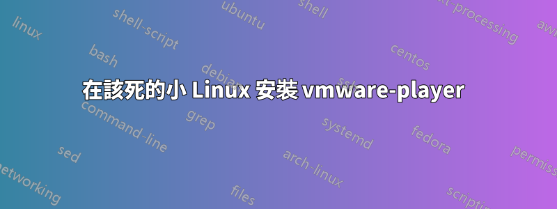 在該死的小 Linux 安裝 vmware-player 