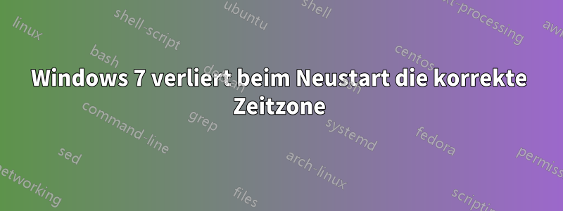 Windows 7 verliert beim Neustart die korrekte Zeitzone