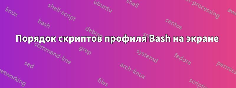 Порядок скриптов профиля Bash на экране