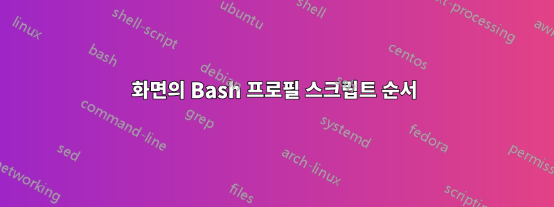 화면의 Bash 프로필 스크립트 순서