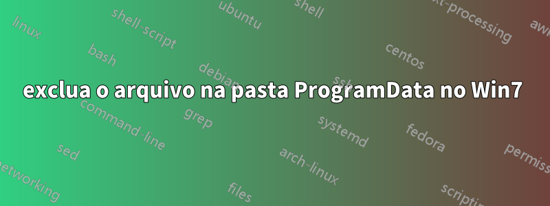 exclua o arquivo na pasta ProgramData no Win7