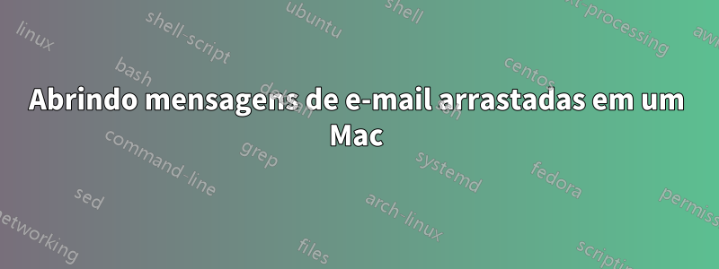 Abrindo mensagens de e-mail arrastadas em um Mac