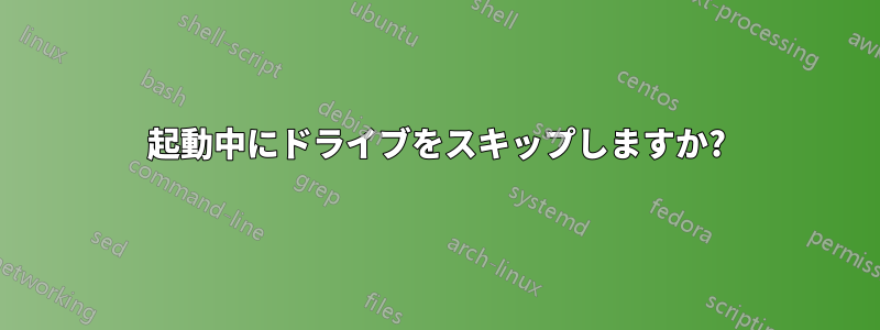 起動中にドライブをスキップしますか?