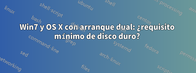 Win7 y OS X con arranque dual: ¿requisito mínimo de disco duro?