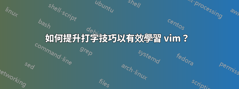 如何提升打字技巧以有效學習 vim？ 