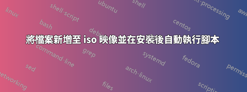 將檔案新增至 iso 映像並在安裝後自動執行腳本