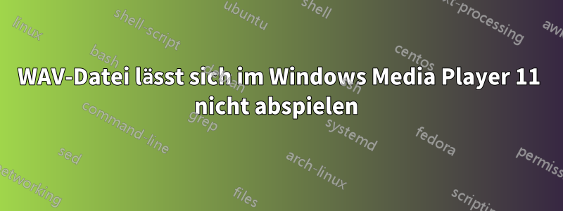 WAV-Datei lässt sich im Windows Media Player 11 nicht abspielen 