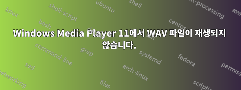 Windows Media Player 11에서 WAV 파일이 재생되지 않습니다.