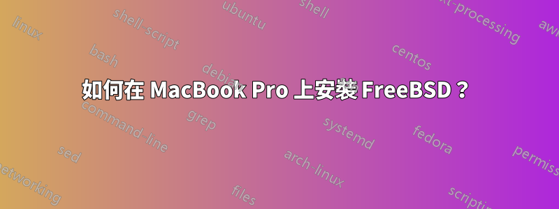 如何在 MacBook Pro 上安裝 FreeBSD？