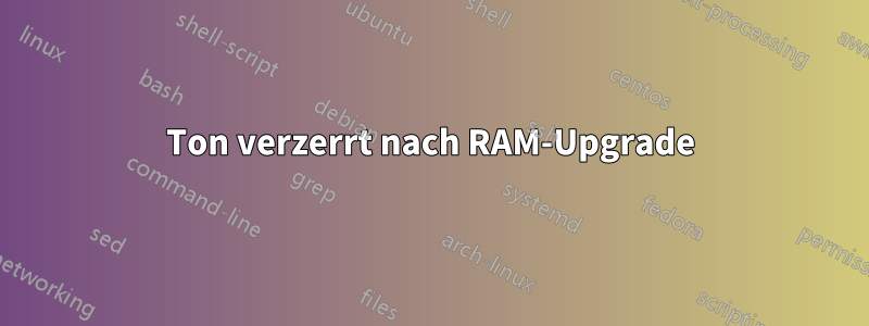 Ton verzerrt nach RAM-Upgrade