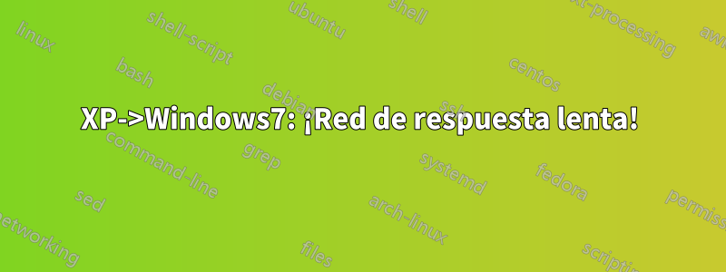 XP->Windows7: ¡Red de respuesta lenta!