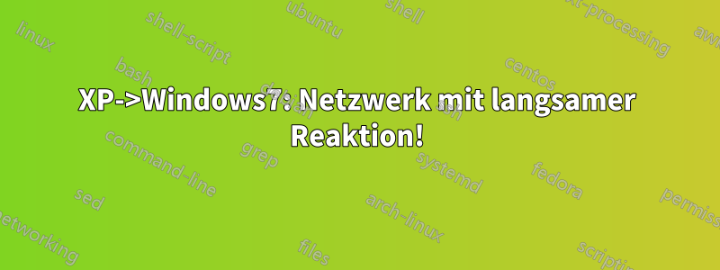 XP->Windows7: Netzwerk mit langsamer Reaktion!