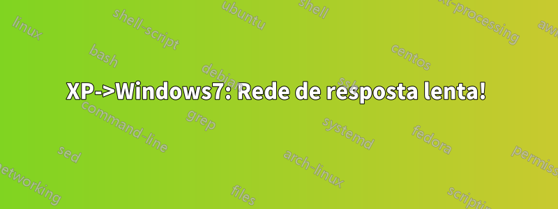 XP->Windows7: Rede de resposta lenta!