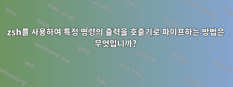 zsh를 사용하여 특정 명령의 출력을 호출기로 파이프하는 방법은 무엇입니까?