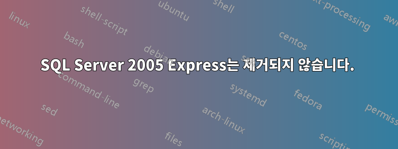 SQL Server 2005 Express는 제거되지 않습니다.