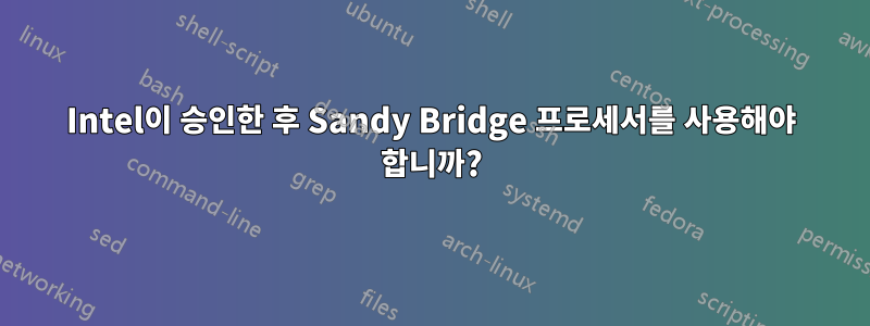 Intel이 승인한 후 Sandy Bridge 프로세서를 사용해야 합니까?