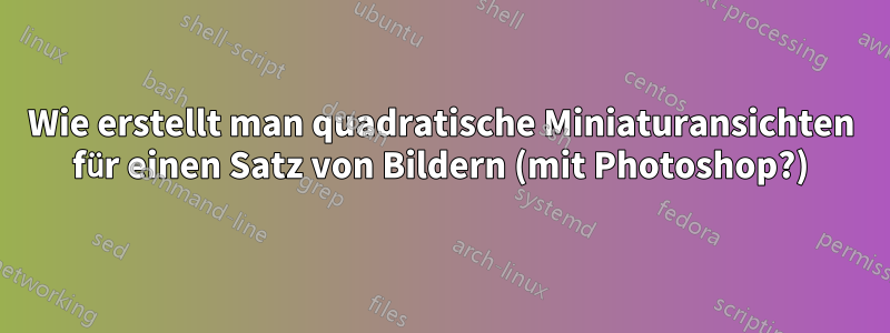 Wie erstellt man quadratische Miniaturansichten für einen Satz von Bildern (mit Photoshop?)