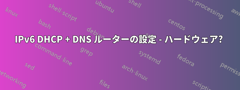 IPv6 DHCP + DNS ルーターの設定 - ハードウェア?