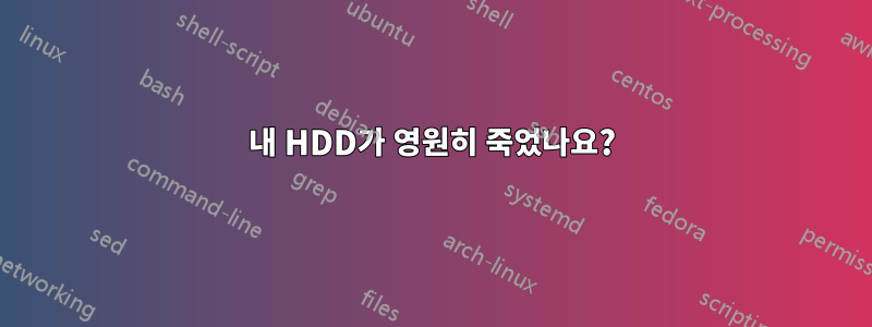 내 HDD가 영원히 죽었나요?