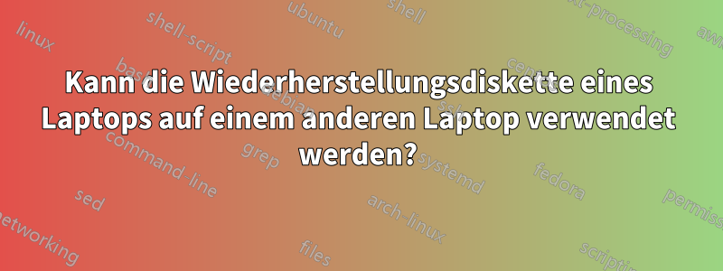 Kann die Wiederherstellungsdiskette eines Laptops auf einem anderen Laptop verwendet werden?