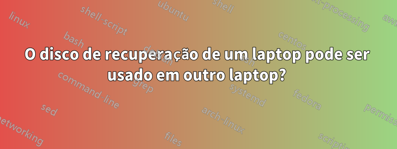 O disco de recuperação de um laptop pode ser usado em outro laptop?