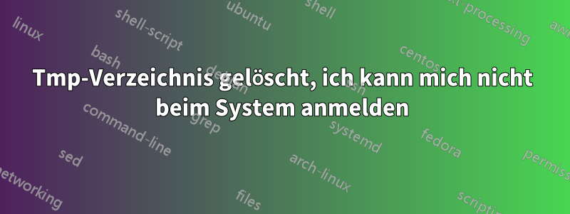 Tmp-Verzeichnis gelöscht, ich kann mich nicht beim System anmelden