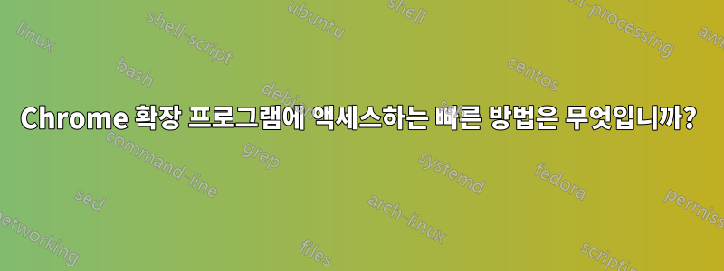 Chrome 확장 프로그램에 액세스하는 빠른 방법은 무엇입니까?