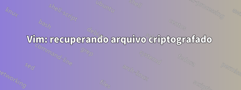 Vim: recuperando arquivo criptografado