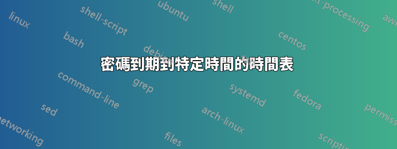 密碼到期到特定時間的時間表