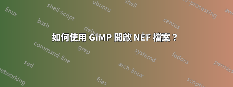 如何使用 GIMP 開啟 NEF 檔案？