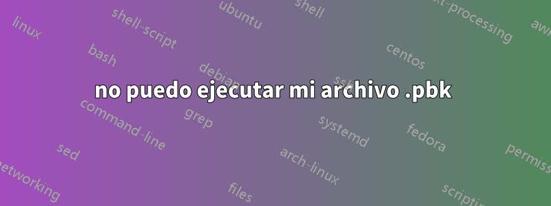 no puedo ejecutar mi archivo .pbk