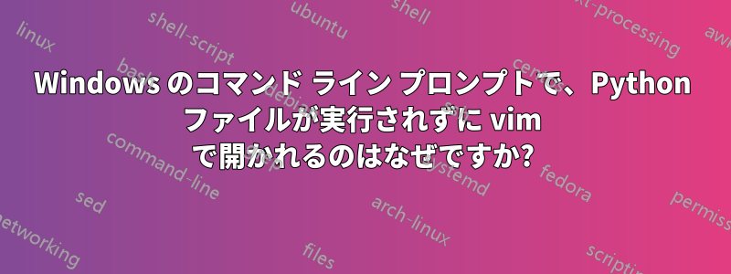 Windows のコマンド ライン プロンプトで、Python ファイルが実行されずに vim で開かれるのはなぜですか?