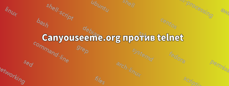 Canyouseeme.org против telnet 