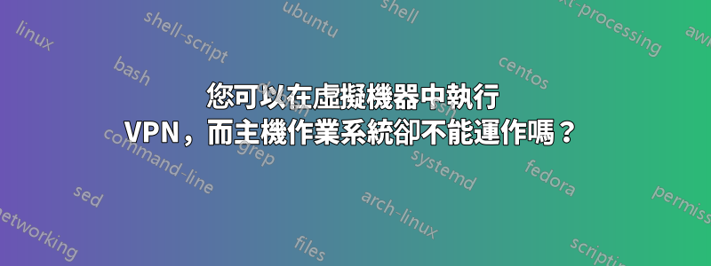 您可以在虛擬機器中執行 VPN，而主機作業系統卻不能運作嗎？