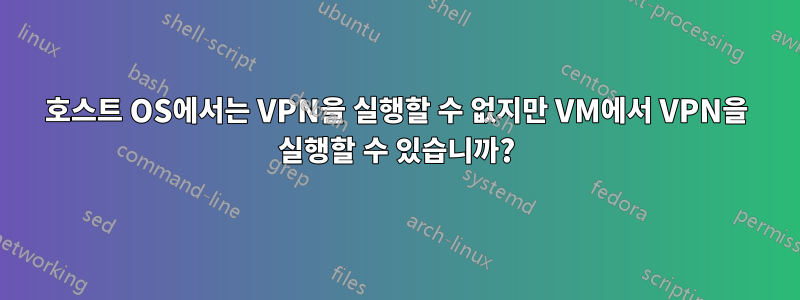 호스트 OS에서는 VPN을 실행할 수 없지만 VM에서 VPN을 실행할 수 있습니까?